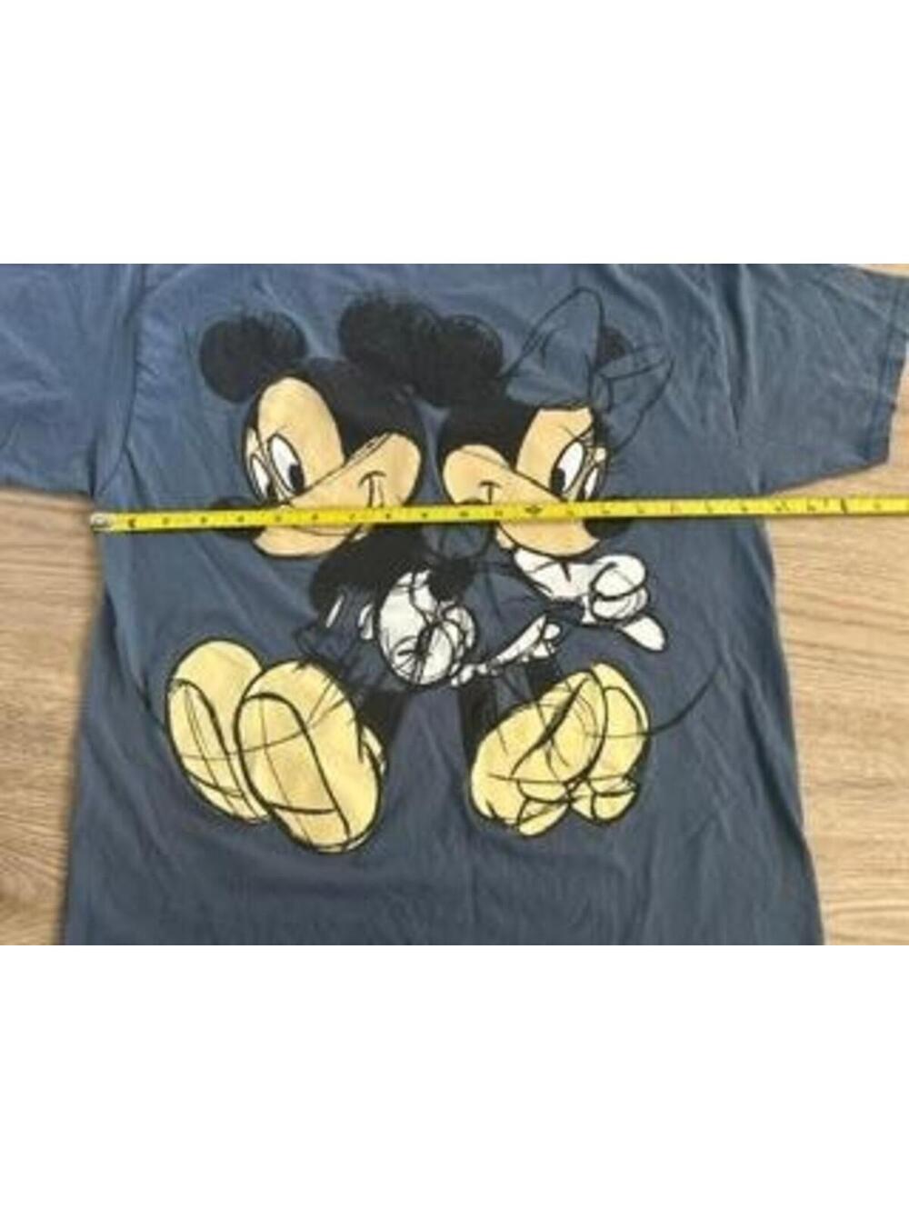 Disney Mickey Minnie Mouse Sketch Graphic T-Shirt Mens Medium Blue Cotton Blend - Picture 3 of 5